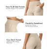 imageG4Free Capri Pants for Women Wide Leg Yoga Dress Cropped Pants Capri Leggings with Pockets for Casual SummerLight Khaki
