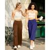 imageG4Free Capri Pants for Women Wide Leg Yoga Dress Cropped Pants Capri Leggings with Pockets for Casual SummerRoyal Blue