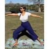 imageG4Free Capri Pants for Women Wide Leg Yoga Dress Cropped Pants Capri Leggings with Pockets for Casual SummerRoyal Blue
