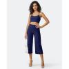 imageG4Free Capri Pants for Women Wide Leg Yoga Dress Cropped Pants Capri Leggings with Pockets for Casual SummerRoyal Blue