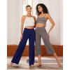 imageG4Free Capri Pants for Women Wide Leg Yoga Dress Cropped Pants Capri Leggings with Pockets for Casual SummerTaupe