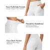 imageG4Free Capri Pants for Women Wide Leg Yoga Dress Cropped Pants Capri Leggings with Pockets for Casual SummerWhite