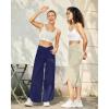 imageG4Free Capri Pants for Women Wide Leg Yoga Pants for Summer Flowy Capris Loose Casual Cropped Pants with PocketsApricot