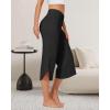 imageG4Free Capri Pants for Women Wide Leg Yoga Pants for Summer Flowy Capris Loose Casual Cropped Pants with PocketsBlack