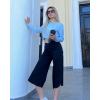 imageG4Free Capri Pants for Women Wide Leg Yoga Pants for Summer Flowy Capris Loose Casual Cropped Pants with PocketsBlack