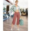 imageG4Free Capri Pants for Women Wide Leg Yoga Pants for Summer Flowy Capris Loose Casual Cropped Pants with PocketsCameo