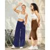 imageG4Free Capri Pants for Women Wide Leg Yoga Pants for Summer Flowy Capris Loose Casual Cropped Pants with PocketsDark Coffee