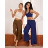 imageG4Free Capri Pants for Women Wide Leg Yoga Pants for Summer Flowy Capris Loose Casual Cropped Pants with PocketsDark Coffee