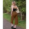imageG4Free Capri Pants for Women Wide Leg Yoga Pants for Summer Flowy Capris Loose Casual Cropped Pants with PocketsDark Coffee