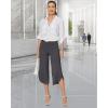 imageG4Free Capri Pants for Women Wide Leg Yoga Pants for Summer Flowy Capris Loose Casual Cropped Pants with PocketsDeep Grey
