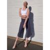 imageG4Free Capri Pants for Women Wide Leg Yoga Pants for Summer Flowy Capris Loose Casual Cropped Pants with PocketsDeep Grey