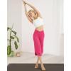imageG4Free Capri Pants for Women Wide Leg Yoga Pants for Summer Flowy Capris Loose Casual Cropped Pants with PocketsHot Pink