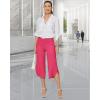 imageG4Free Capri Pants for Women Wide Leg Yoga Pants for Summer Flowy Capris Loose Casual Cropped Pants with PocketsHot Pink