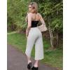 imageG4Free Capri Pants for Women Wide Leg Yoga Pants for Summer Flowy Capris Loose Casual Cropped Pants with PocketsLight Grey