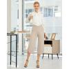 imageG4Free Capri Pants for Women Wide Leg Yoga Pants for Summer Flowy Capris Loose Casual Cropped Pants with PocketsLight Khaki