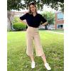 imageG4Free Capri Pants for Women Wide Leg Yoga Pants for Summer Flowy Capris Loose Casual Cropped Pants with PocketsLight Khaki