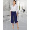imageG4Free Capri Pants for Women Wide Leg Yoga Pants for Summer Flowy Capris Loose Casual Cropped Pants with PocketsRoyal Blue