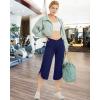 imageG4Free Capri Pants for Women Wide Leg Yoga Pants for Summer Flowy Capris Loose Casual Cropped Pants with PocketsRoyal Blue