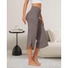 imageG4Free Capri Pants for Women Wide Leg Yoga Pants for Summer Flowy Capris Loose Casual Cropped Pants with PocketsTaupe