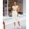 imageG4Free Capri Pants for Women Wide Leg Yoga Pants for Summer Flowy Capris Loose Casual Cropped Pants with PocketsWhite