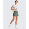 imageG4Free Casual Shorts for Women 3 Athletic Shorts Elastic Waist Running Shorts Summer Shorts with PocketsGrey Sage