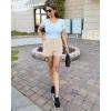 imageG4Free Casual Shorts for Women 3 Athletic Shorts Elastic Waist Running Shorts Summer Shorts with PocketsLight Khaki
