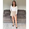 imageG4Free Casual Shorts for Women 3 Athletic Shorts Elastic Waist Running Shorts Summer Shorts with PocketsLight Khaki