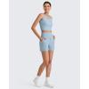 imageG4Free Comfy Ribbed Womens Shorts Dressy Casual High Waisted Athletic Lounge Trouser Shorts with Side PocketsBlue Willow