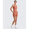 imageG4Free Comfy Ribbed Womens Shorts Dressy Casual High Waisted Athletic Lounge Trouser Shorts with Side PocketsBurnt Orange