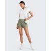 imageG4Free Comfy Ribbed Womens Shorts Dressy Casual High Waisted Athletic Lounge Trouser Shorts with Side PocketsGray Olive