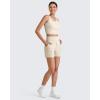 imageG4Free Comfy Ribbed Womens Shorts Dressy Casual High Waisted Athletic Lounge Trouser Shorts with Side PocketsLight Khaki