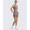 imageG4Free Comfy Ribbed Womens Shorts Dressy Casual High Waisted Athletic Lounge Trouser Shorts with Side PocketsTaupe