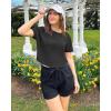 imageG4Free Lightbreeze Womens Workout Tops Batwing Sleeve Tees Loose Fit Athletic Gym Shirts Basic Yoga Tshirts Casual SummerBlack