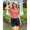 imageG4Free Lightbreeze Womens Workout Tops Batwing Sleeve Tees Loose Fit Athletic Gym Shirts Basic Yoga Tshirts Casual SummerBurnt Orange
