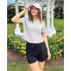 imageG4Free Lightbreeze Womens Workout Tops Batwing Sleeve Tees Loose Fit Athletic Gym Shirts Basic Yoga Tshirts Casual SummerGray