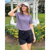 imageG4Free Lightbreeze Womens Workout Tops Batwing Sleeve Tees Loose Fit Athletic Gym Shirts Basic Yoga Tshirts Casual SummerGray Purple