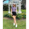 imageG4Free Lightbreeze Womens Workout Tops Batwing Sleeve Tees Loose Fit Athletic Gym Shirts Basic Yoga Tshirts Casual SummerGray Purple
