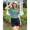 imageG4Free Lightbreeze Womens Workout Tops Batwing Sleeve Tees Loose Fit Athletic Gym Shirts Basic Yoga Tshirts Casual SummerMyrtle Green