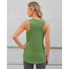 imageG4Free Lightweight Racerback Workout Tank Tops for Women High Neck Athletic Long Tanks Fast Dry Sleeveless Running ShirtsArmy Green