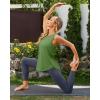 imageG4Free Lightweight Racerback Workout Tank Tops for Women High Neck Athletic Long Tanks Fast Dry Sleeveless Running ShirtsArmy Green