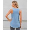 imageG4Free Lightweight Racerback Workout Tank Tops for Women High Neck Athletic Long Tanks Fast Dry Sleeveless Running ShirtsBlue Gray