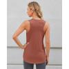 imageG4Free Lightweight Racerback Workout Tank Tops for Women High Neck Athletic Long Tanks Fast Dry Sleeveless Running ShirtsBrown