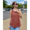 imageG4Free Lightweight Racerback Workout Tank Tops for Women High Neck Athletic Long Tanks Fast Dry Sleeveless Running ShirtsBrown
