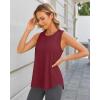 imageG4Free Lightweight Racerback Workout Tank Tops for Women High Neck Athletic Long Tanks Fast Dry Sleeveless Running ShirtsBurgundy