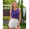 imageG4Free Lightweight Racerback Workout Tank Tops for Women High Neck Athletic Long Tanks Fast Dry Sleeveless Running ShirtsDark Purple