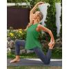 imageG4Free Lightweight Racerback Workout Tank Tops for Women High Neck Athletic Long Tanks Fast Dry Sleeveless Running ShirtsForest Green