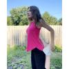 imageG4Free Lightweight Racerback Workout Tank Tops for Women High Neck Athletic Long Tanks Fast Dry Sleeveless Running ShirtsHot Pink