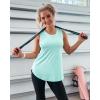 imageG4Free Lightweight Racerback Workout Tank Tops for Women High Neck Athletic Long Tanks Fast Dry Sleeveless Running ShirtsLight Blue
