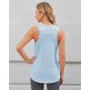 imageG4Free Lightweight Racerback Workout Tank Tops for Women High Neck Athletic Long Tanks Fast Dry Sleeveless Running ShirtsLight Denim