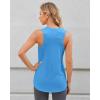 imageG4Free Lightweight Racerback Workout Tank Tops for Women High Neck Athletic Long Tanks Fast Dry Sleeveless Running ShirtsOcean Blue